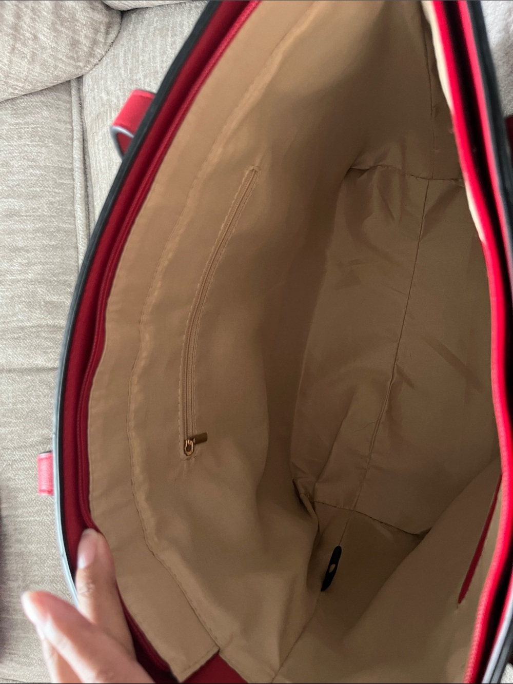 Bagallini | NWOT | Elegant Tan and Red Tote Bag Set - Picture 11 of 11